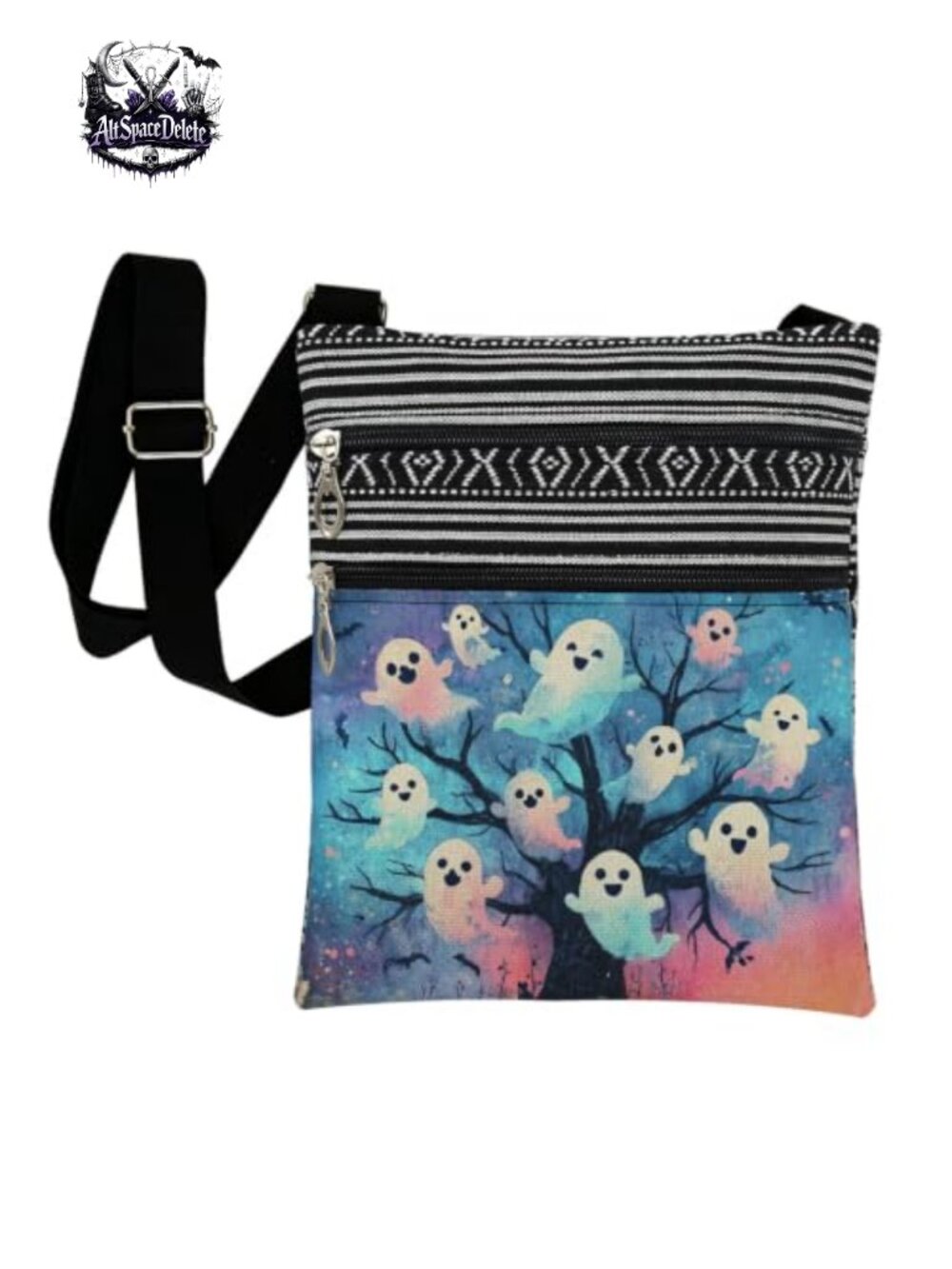 Ghost Tree Bat Crossbody Bag Cute Halloween Purse Gift